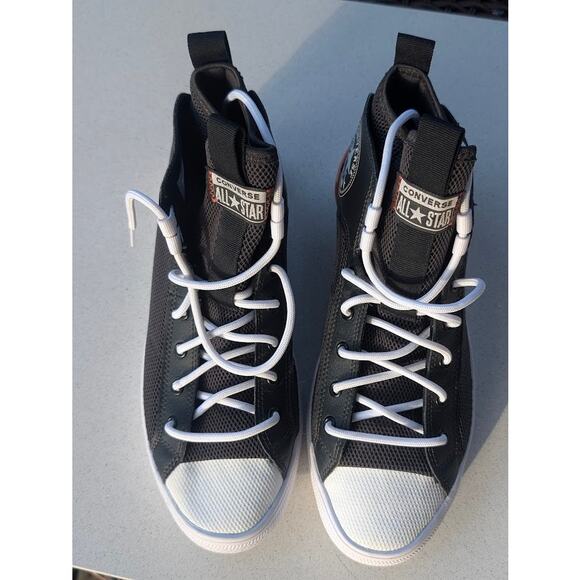 Converse Chuck Taylor AllStar High Top Shoes Mens 8/Womens 10 Black Orange EUC - Picture 6 of 8